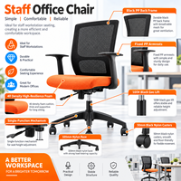 Chaise de bureau abordable pour employé, ergonomique avec dossier en maille et coussin confortable pour le quotidien au bureau