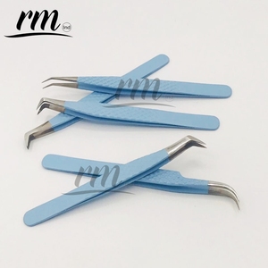 RMI แหนบต่อขนตาสีฟ้าผงพร้อมด้ามจับเพชรหัวสแตนเลสปรับแต่งโลโก้และบรรจุภัณฑ์ได้ตามต้องการ - Product Image 2