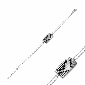 Rectangle Shape Leopard Stone Design <b>Bracelet</b> Leopard Silver Sterling <b>Bracelet</b> Design Wholesale 925 Sterling Silver <b>Bracelet</b> - Product Image 3