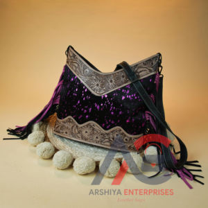 กระเป๋าสะพายข้างหนังสไตล์โบโฮประดับพู่สำหรับผู้หญิงกระเป๋าถือช้อปปิ้งมีพู่ทำจากหนังโลหะงานแกะสลักด้วยมือจริงแบบตะวันตก - Product Image 1