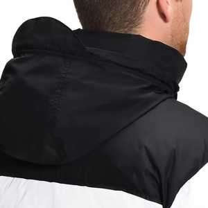 Chaqueta acolchada ligera negra y azul con logotipo personalizado para hombre Abrigos de plumón impermeables de gran tamaño con chaquetas cálidas con cremallera para hombre - Product Image 3