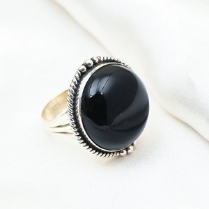 Anillo de piedras preciosas de ónix negro de Plata de Ley 925, joyería hecha a mano, anillo de estilo bohemio de plata, joyería para mujer, regalo de boda para esposa - Product Image 6