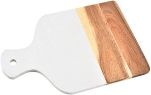 Planche à découper en bois et marbre blanc de forme rectangulaire de qualité supérieure aspect simple et attrayant disponible au prix le plus bas - Product Image 3