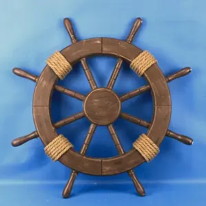 Bateau en bois de plage, volant durable moderne vintage nautique maison bateau intérieur bateau décor de bateau utilisation prix bas - Product Image 6