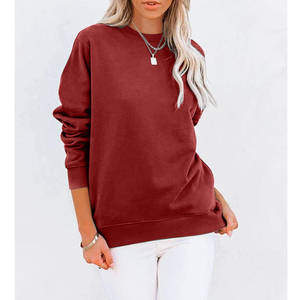 Vintage Style Loose Custom logo <b>Plain</b> <b>Sweatshirt</b> for Women Workout Fitness Winter Warm Women's <b>Sweatshirts</b> OEM Customized - Product Image 6