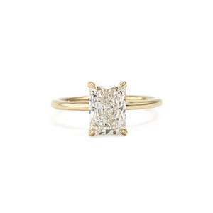 Sleek Radiant Cut <b>Diamond</b> <b>Ring</b> Setting 2 Ct D-F VVS1-VS2 Lab Grown <b>Diamond</b> In 14K And 18K Yellow Gold Wedding Anniversary Gift - Product Image 1