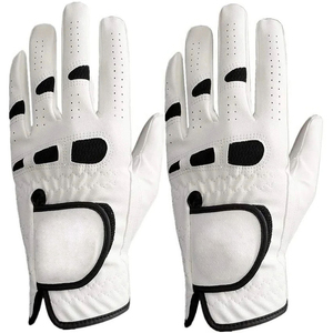 Guantes de golf con estampado de tela de una mano calificados Guantes de golf de cuero sintético con paquete de piel de oveja - Product Image 1