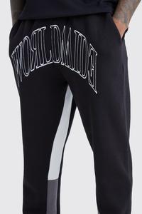 OEM negro sólido apilado fuelle pantalones de chándal bordado logotipo personalizado de gran tamaño acampanados pantalones apilables 100% algodón de calle al por mayor - Product Image 3