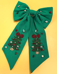 Pinzas para el cabello de terciopelo con lazo de varios estilos y cuentas tie-dye para mujeres y niñas, directamente de la India - Product Image 5