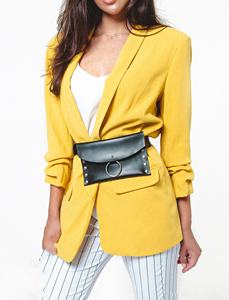 Sac banane vintage en cuir véritable pour femme, style bohème, avec pochette de ceinture et décor rayé à motif moto pour argent LWB-0081B - Product Image 5