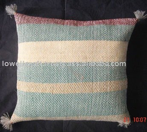 <b>Indian</b> Handloom Vintage Square Cotton <b>Cushion</b> Cover Decorative Pillow with Geometric Knitted Pattern for Valentine's Day - Product Image 2