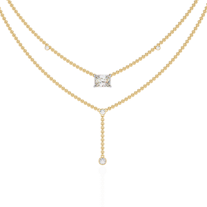 สร้อยคอทองคำ 18K สำหรับสุภาพสตรี ประดับเพชรเพาะเลี้ยง สวยงาม - Product Image 4