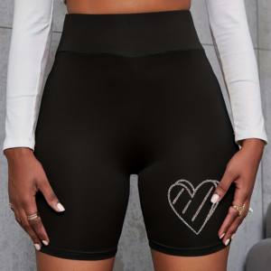 Conjunto de Ropa Casual de Invierno para Mujer, Personalizado, Sólido, Camiseta Corta Holgada y Pantalones Cortos Deportivos - Product Image 3