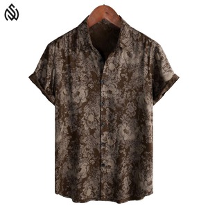 Chemises de plage d'été à séchage rapide, col boutonné, manches courtes, chemises pour hommes, évacuation par sublimation - Product Image 1