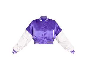 Chaqueta Varsity de Satén para Mujer, Nueva, Transpirable, Acolchada, Cortavientos, de Manga Larga, Estilo Regular, con Logotipo Personalizado - Product Image 2