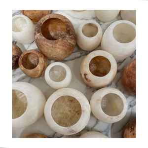 Bougeoirs de luxe en albâtre et onyx bocaux à bougies décoratifs en marbre bougeoirs et bougeoirs votifs pour la décoration intérieure - Product Image 5