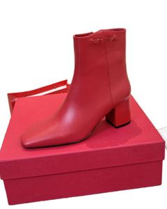 Women New Short Boots Brown High Heels Women Boots Pointed Belt Buckle Roman Style Winter Ankle Boots Thick Heel Valentinoing - Product Image 6