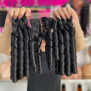 Pelo de trama rizado para dedos, 3 mechones de encaje con cierre 2By6, estándar Premium 100%, cabello humano rizado crudo sin procesar, la mejor calidad - Product Image 4