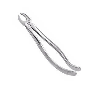Fórceps de extracción dental con acabado satinado No. 150 y 151 Fórceps manuales de cirugía oral con mango curvo dentado - Product Image 4