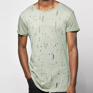 Camiseta de Alta Calidad con Bordado Desgastado para Hombre, Camiseta Ligera con Bordado Desgastado, Camiseta con Bordado Desgastado de Color Personalizado - Product Image 2