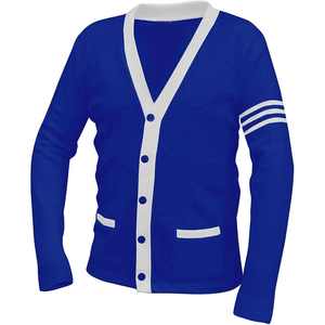Suéteres Personalizados AKA Varsity a Rayas para Mujer, Cárdigan de Punto con Cuello en V, Colores Sólidos, Logotipo Griego, Invierno, Casual - Product Image 5