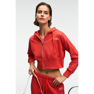 Sweat-shirt court à capuche brodé avec fermeture éclair en métal pour femme GRIMELANGE ELARA - Product Image 5