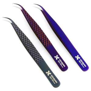 Kounain แหนบต่อขนตาสแตนเลสคุณภาพดีระดับมืออาชีพปลายนาโนไฟเบอร์45องศา - Product Image 1