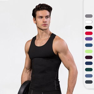 Chaleco de compresión para correr para hombre, camiseta sin mangas de gimnasio de secado rápido, camisetas sin mangas de entrenamiento ajustadas transpirables con logotipo personalizado, camisetas elásticas grandes - Product Image 2