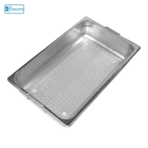 Cesta de malla con lámina perforada en el interior de acero inoxidable para uso en quirófanos - Product Image 1