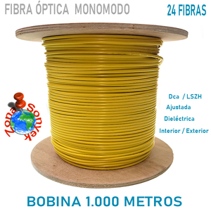 Cable de Fibra Óptica Monomodo de 24 Fibras con Carrete Ajustable - Product Image 1