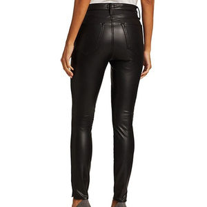 Pantalons en cuir pour femmes, logo personnalisé, pantalon en similicuir pour homme, logo personnalisé, pantalon droit en cuir PU, pantalon en cuir pour femmes - Product Image 3