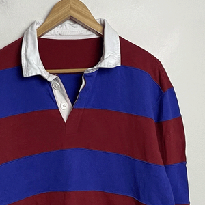 Jersey de algodón informal para hombre de Venta caliente para Polo de manga larga con cuello blanco rayas multicolores 100% algodón sólido - Product Image 3