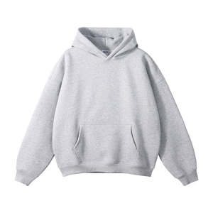 Sweat-shirts à capuche surdimensionnés pour hommes 100% coton, épais et lourds (430g), en molleton écologique, avec logo personnalisé imprimé, motif uni - Product Image 1
