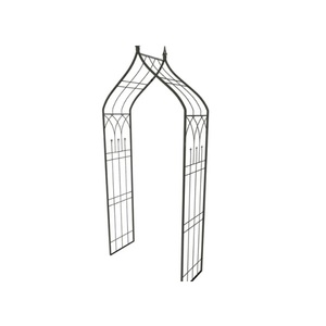 Recién llegado, diseño de jardín de Metal negro con arco de banco, enrejado de cenador para soporte de fondo para decoración de patio trasero de césped interior y exterior - Product Image 6