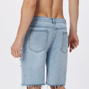 Short en jean vieilli respirant du fabricant personnalisé pour hommes, jeans blancs décontractés, tissu en toile et coton coupe-vent pour garçons - Product Image 5