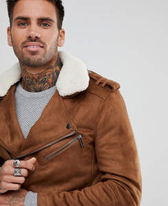 Blouson aviateur en cuir de mouton et d'agneau respirant noir kaki personnalisé grande taille à la mode pour hommes - Product Image 3