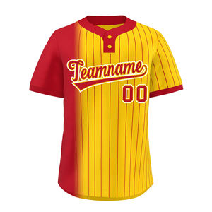 Camiseta de béisbol/softbol de dos botones Premium 100% poliéster transpirable sublimado estampado degradado ropa deportiva de equipo para hombres/mujeres - Product Image 5