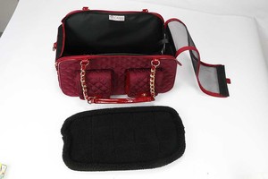 Transporteur de voyage pliable pour animaux de compagnie, matériau en nylon rouge doux-respirant et confortable pour les petits animaux/ - Product Image 2