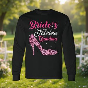 Camiseta de manga larga para abuela de la novia, diseño de tacón rosa, regalo de boda - Product Image 3