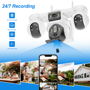 Cámara Solar <span class=keywords><strong>Exterior</strong></span> de 5 Lentes y 3 PTZ, Vista Amplia de 4 Imágenes, Puertos Solares Dobles, Ángulo Ajustable, Carcasa Premium Resistente para Uso Global - Product Image 5