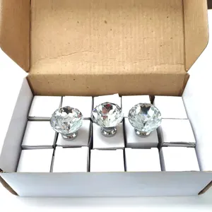 Kristal Lade Kast Knop Diamant Kristal Glas Deurknop Handvat 30Mm Geschikt Voor Dressoir