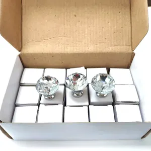Modern Kristal Çekmece Dolap Topuzu Elmas Cam Kapı Kolu 30mm Şifonyer Yatak Odası Ev Barı için - Product Image 6