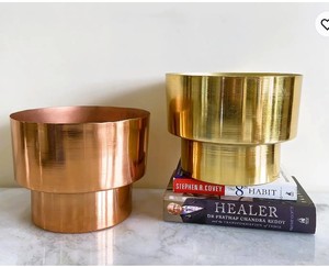 Maceta de árbol redonda de Metal dorado para decoración de granja y jardín Juego de macetas de flores redondas de diseño elegante - Product Image 6