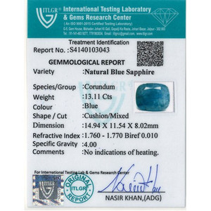 Saphir bleu 13,11 carats, pierre précieuse naturelle, taille ovale facettée avec forme coussin et poire pour bijoux, hauteur 8 mm - Product Image 4