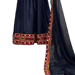 Afghani <b>Dress</b> Banjara Tribal Ethnic Traditional Fashion Casual <b>Simple</b> Embroidered Women's Boat Neck <b>Long</b> <b>Sleeve</b> Customizable - Product Image 6