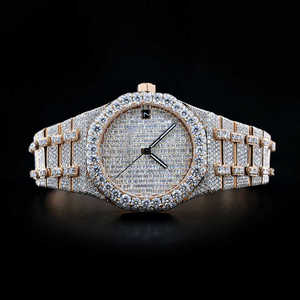 Montre de luxe pour hommes de haute qualité style diamant glacé avec affichage de l'heure bracelet Hip Hop en acier inoxydable fournisseur indien direct - Product Image 1