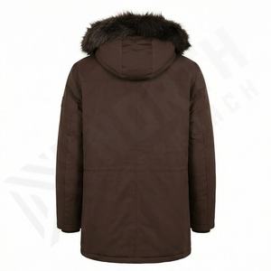 Veste parka pour homme, manteau d'hiver de haute qualité, col montant, toile, logo personnalisé, design thermique isolé, coupe-vent, vêtement d'extérieur lourd - Product Image 2
