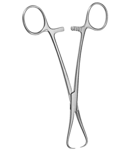 Fórceps quirúrgicos manuales de acero inoxidable de 19cm con mangos en ángulo Fuente de alimentación de agarre - Product Image 5