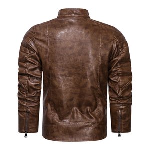 Veste de course personnalisée pour hommes Nouveau design Veste en cuir de moto imprimée Grande taille Veste en cuir de moto de motard de rue - Product Image 4