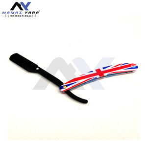 Navajas de barbero con mango con estampado de bandera, negras, de acero inoxidable, con bloqueo giratorio, personalizadas con bandera, tipo Cut Throat, patrióticas - Product Image 5